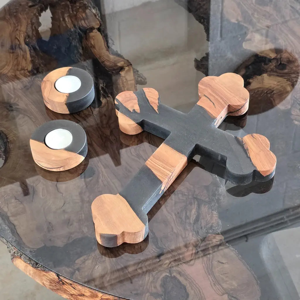 Zaragoza Cross & Tea Light Holder Bundle