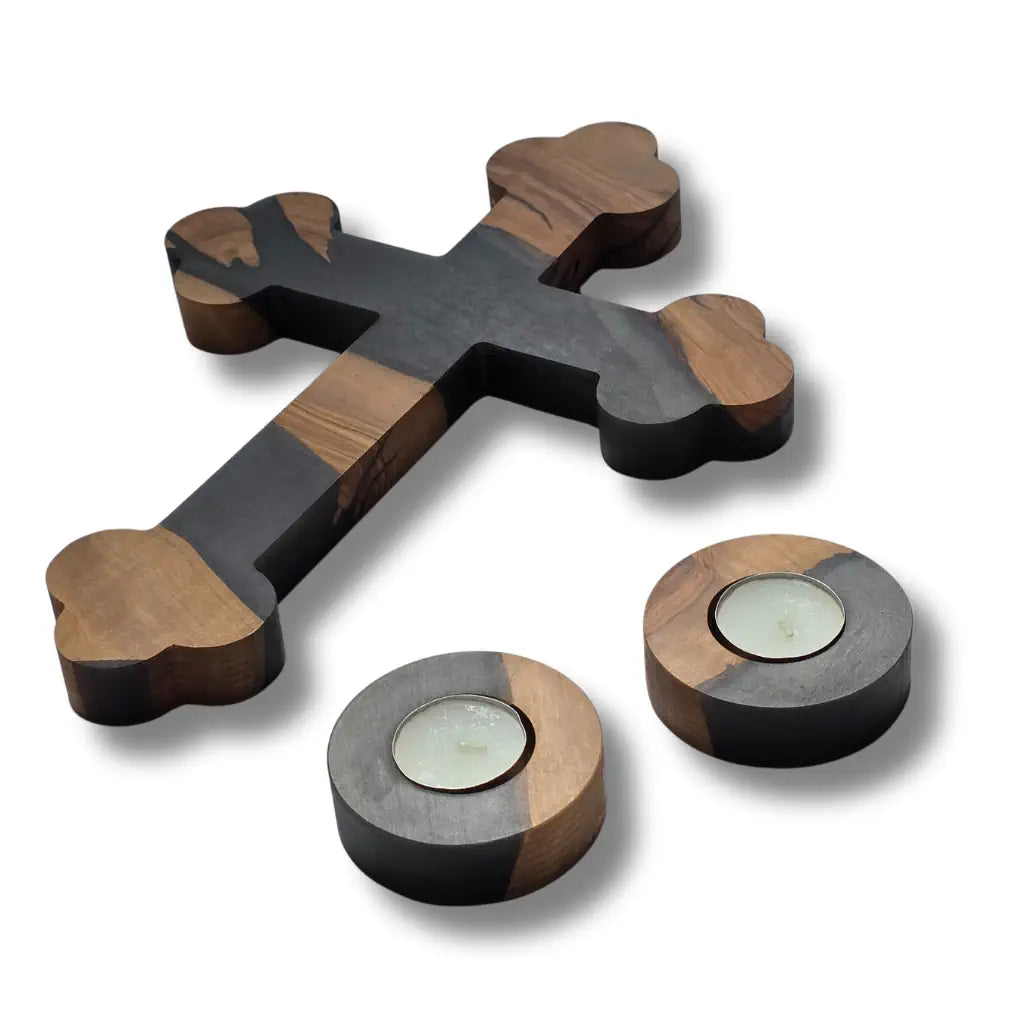 Zaragoza Cross & Tea Light Holder Bundle